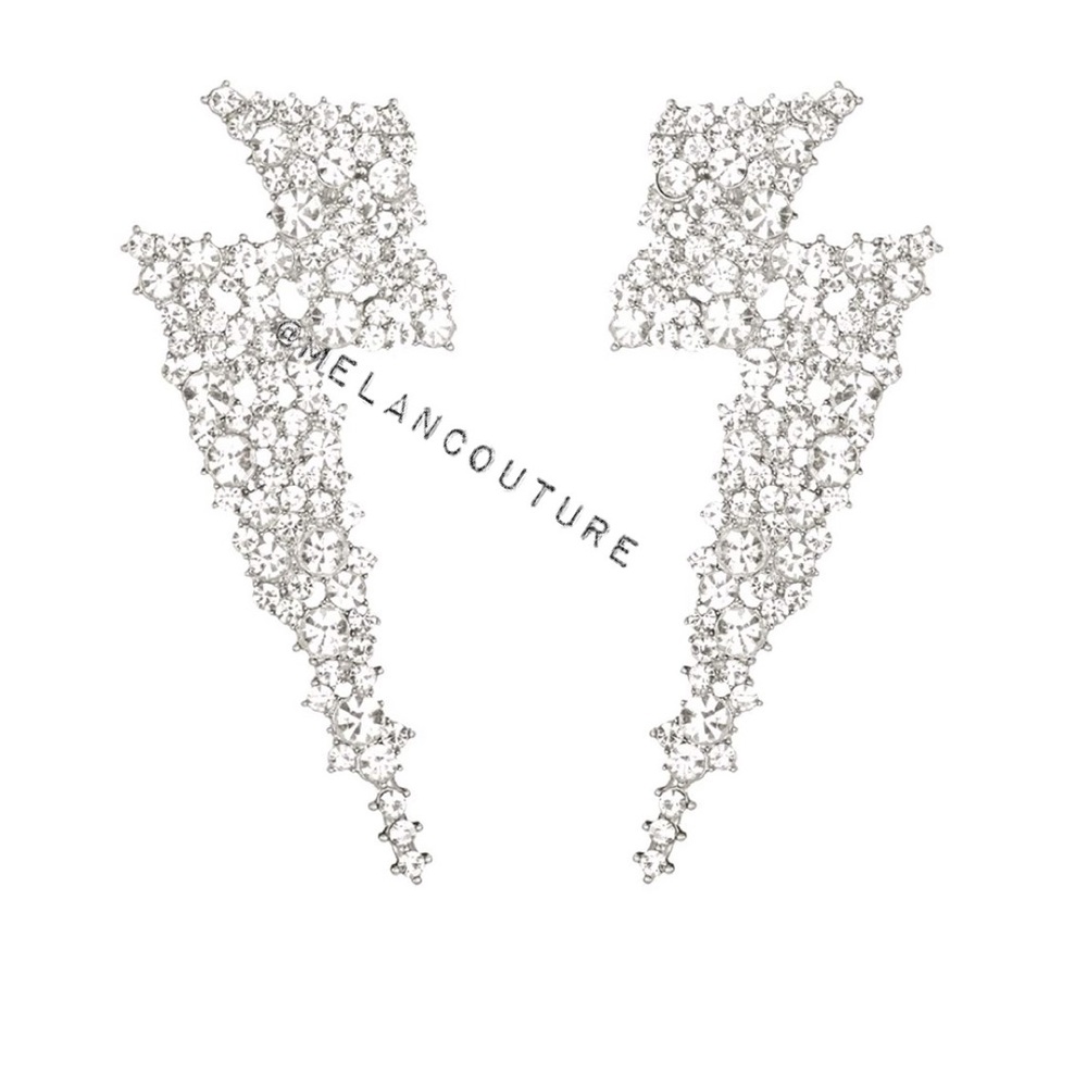 Crystal Lightning Flash Bolt Earrings